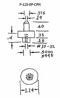 F-125-EP-CPM, Flat with Extended Post - Cylindrical Post Mounted