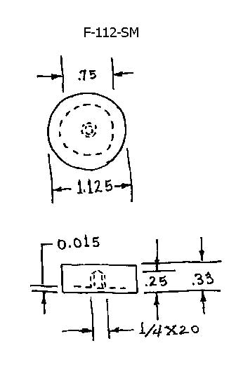 F-112-CB-CPM, Flat Cylindrical Post Mounted with Counterbore